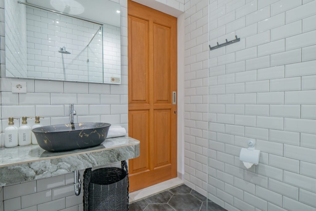 Bathroom Wooden Door Shower