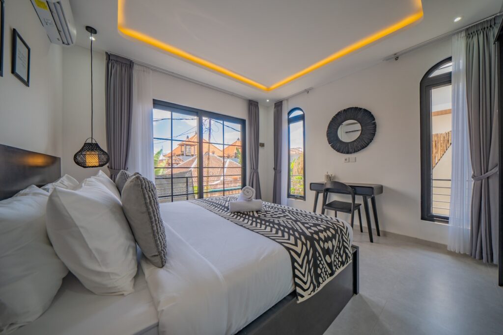 Bedroom Yellow Ceiling Accent