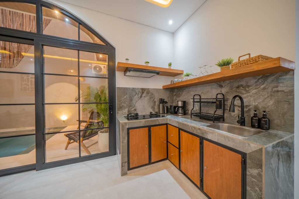 Kitchen Orange Cabinets Window