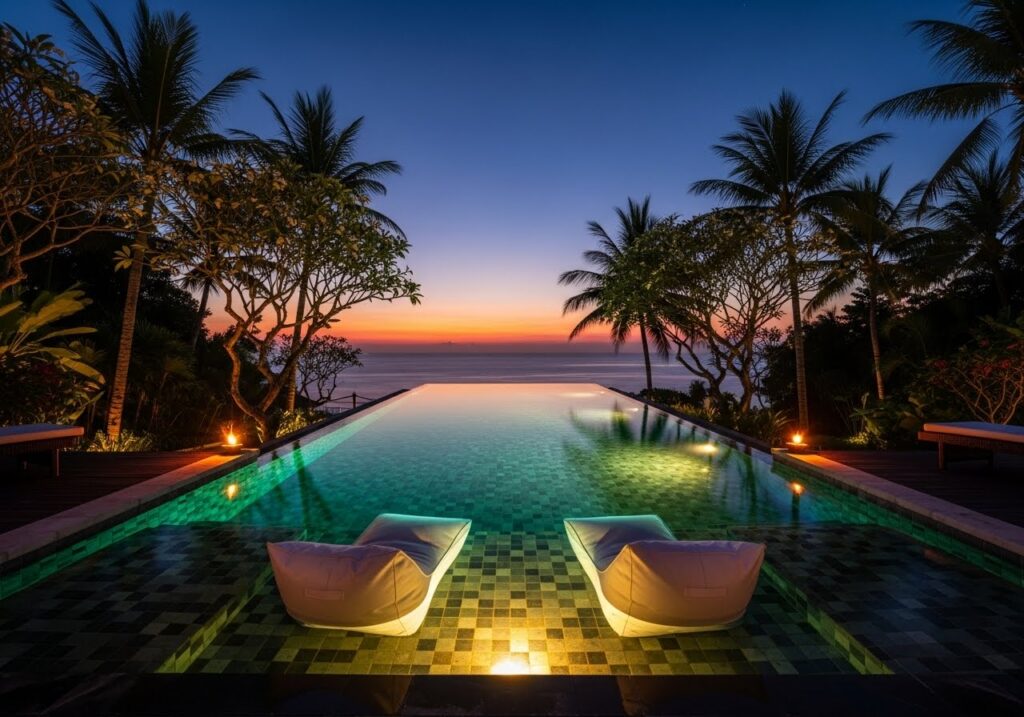 Twilight Poolside Serenity