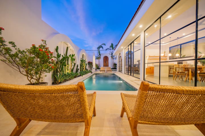 malea-Exterior Pool Dusk Sunset View