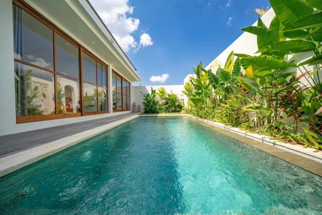 swiss-Pool view from villa side