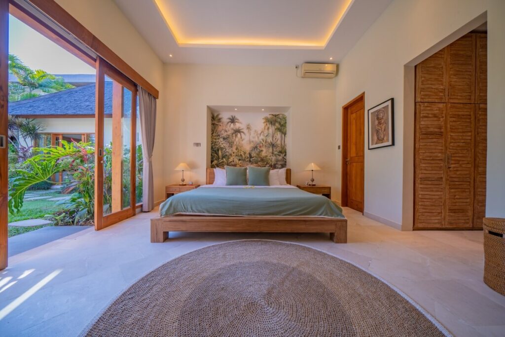 Elegant master bedroom twilight