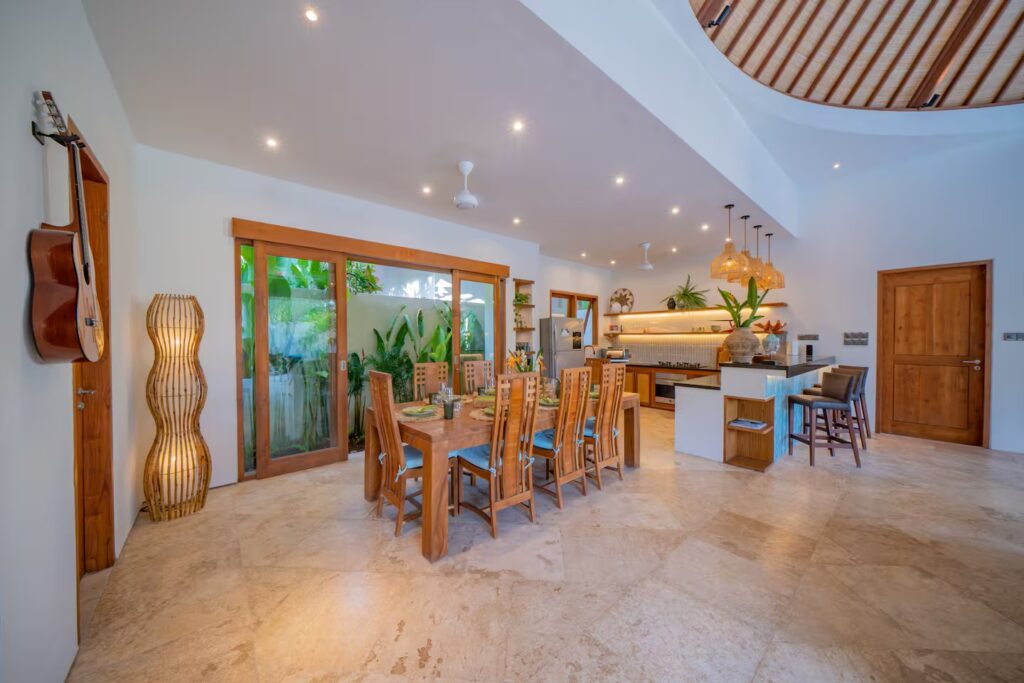 Stylish open kitchen dining